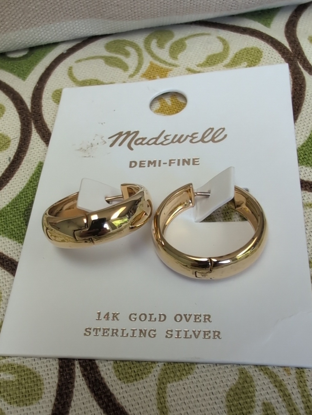 Madewell Demi-Fine Chunky Medium Hoop Earrings New! Gold - Picture 3 of 5
